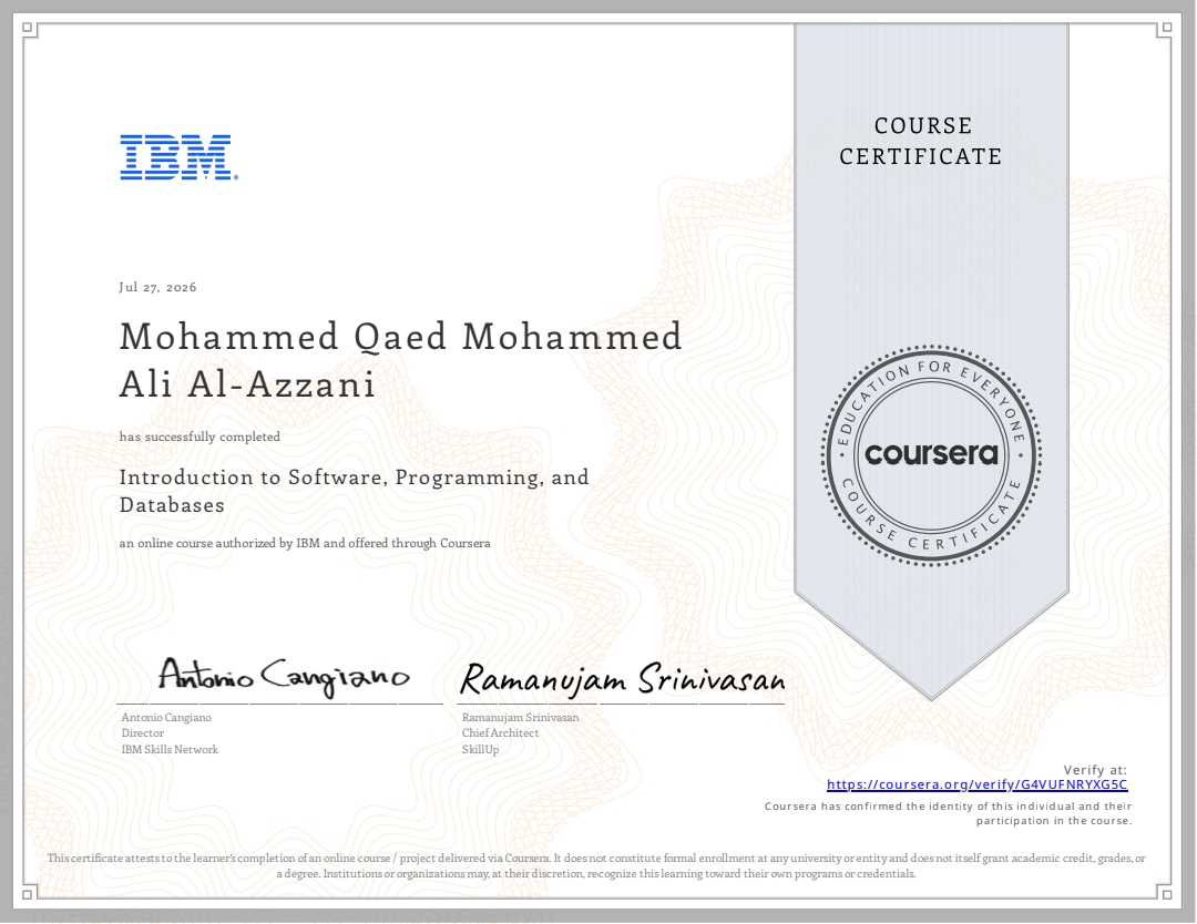 Introduction to Software, Programming, and Databases